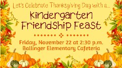 Kindergarten Friendship Feast